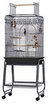Sun Cages Cage complète pour perroquets, Cage idéale pour Petits et Moyens perroquets, 56 x 43 x 154 cm, Poids 18 kg