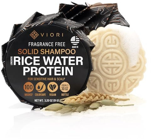 Viori Native Essence Shampoo Bar Made with Rice Water - Handcrafted All Natural Shampoo Bars - Sulfate Free