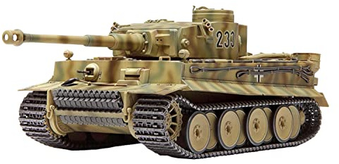 Tamiya 32603 1:48 SDbil. 181 Tiger I Ostfr. Vår. -Modelltillverkning, plastbyggsats, hantverk, hobby, limning, plastbyggsats, omålad, flerfärgad