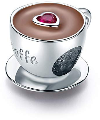 Charme pour bracelet Pandora - Charme à breloque tasse à café en argent 925 Cadeaux pour Femmes Filles