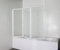 Sanotechnik Duschtrennwand Nil 130-131x121 cm weiß - Duschwand für Badewanne, Duschabtrennung, Duschwand