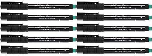 Faber-Castell 205018 - Marker Multimark F 151399, permanent, schwarz, 5 Stück (Packung mit 2)