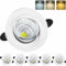 Indmird Faretti LED da Incasso per Cartongesso, 6W 600LM Faretto da Incasso Dimmerabili 3000K Luce Calda/4000K Luce Naturale/6000K Luce Fredda, Faretti da soffitto per Bagno, Foro Ø75-85mm, Set di 6