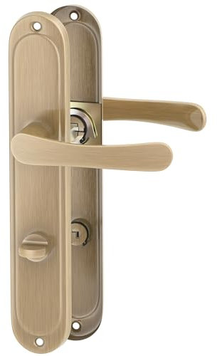 ERGO line MALMO Bronze, klassische Türbeschlag Türgriff für Badtüren Langschild Drückergarnitur, Türbeschlag, Türklinke, Türdrücker