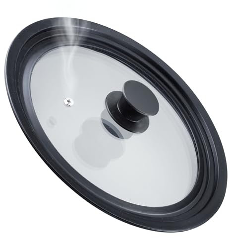 Westmark Coperchio universale con bordo in silicone - Versatile per pentole e padelle con Ø da 24 a 28 cm, vetro di sicurezza resistente al calore - 290 × 290 × 51 mm