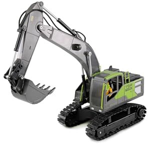 Amewi G071E Kettenbagger 1:18 RTR ferngesteuert RC Bagger Kinder 8 Jahre, Anthrazit-grün