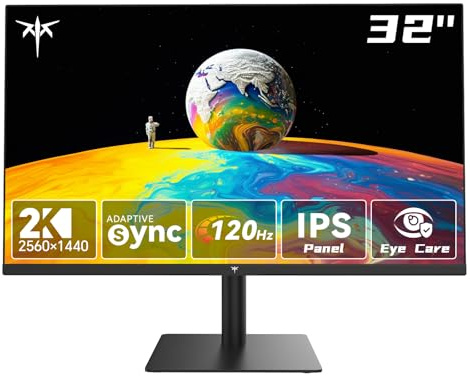 KTC 32 Inch 2K Monitor 120Hz, 1440P IPS Computer Monitor for Office Gaming