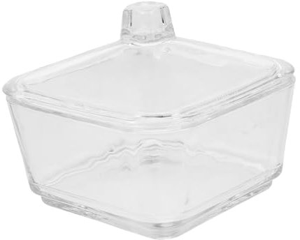 MAGICLULU Glass Sugar Bowl with Lid 4-Inch Square Coffee Sugar Container Airtight Seal Easy to Clean Kitchen Storage