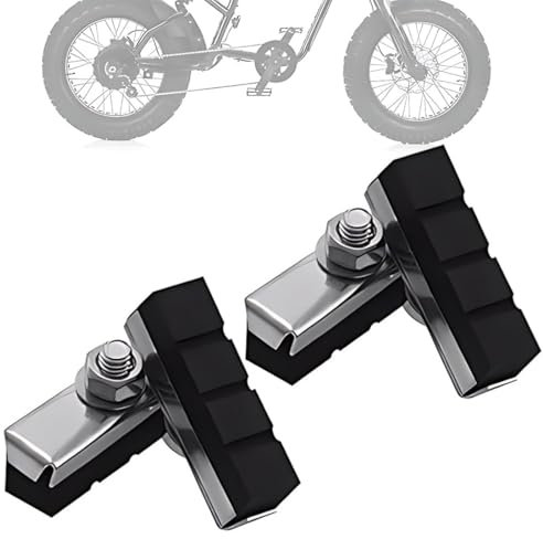 JUGUTA 4 Pezzi Pattini Freno Bici 40Mm Ganasce Pastiglie Tipo-X Con Vite Vintage Eroica Bicicletta Gomma, Nero