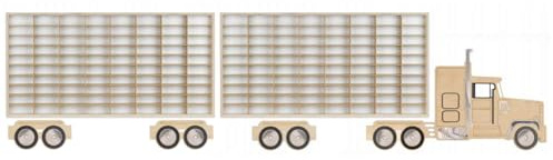 ArtTwist 2X Vitrine pour Collection avec 160 Compartiments | Armoire Vitrine Murale 78,5cm x 40cm x 4cm pour Hot Wheels ou Matchbox | Etagere Figurine (Camion Amérique)