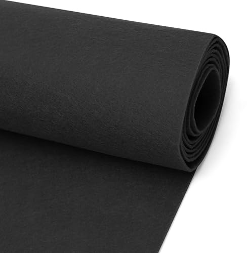 LUPATDY Filtrulle filttyg 30 cm x 250 cm metervara, 1 mm tjock, filtmatta, filt för gör-det-själv förvaringsväska lapptäcke sy filt för pyssel hantverk dekoration svart