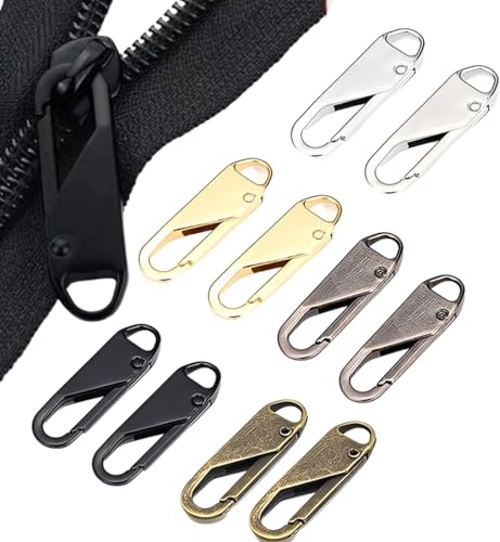 OIXEYA Tirette Fermeture Eclair Remplacement, Tirettes de Réparation Fermeture Eclair, 10 Pcs Métal Zipper Pull, Métal Zipper Pull amovible, Pour Porte Monnaie, Vêtements, Jeans, Valises (B)