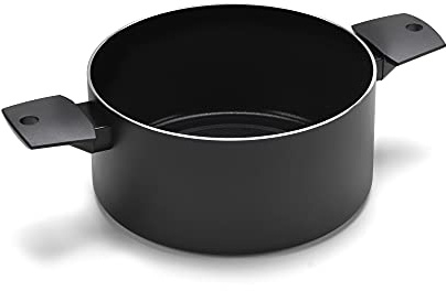 Moneta Recy - Kasserolle 2 Griffe aus 100% recyceltem Aluminium, Induktion, Schwarz, 24 cm