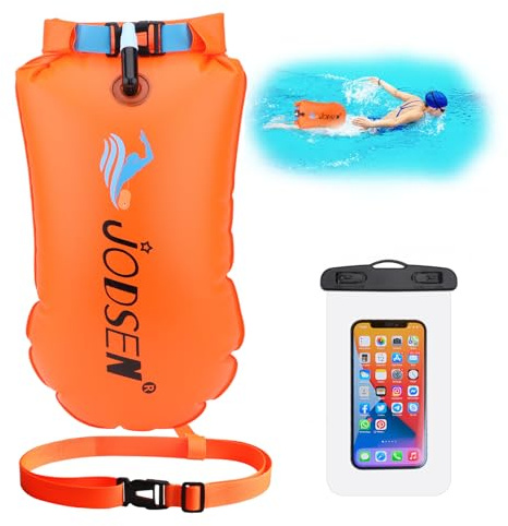 Boa di Nuotata,Galleggiante da Nuoto Selvaggio,Gonfiabile Traino Sacca Stagna Custodia per Telefono Impermeabile,per Nuotatori Triatleti Snorkeling,Nuoto In Acque Libere,Bolla Altamente Visibile