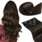 LaaVoo Clip in Extensions Echthaar Braun Clip Extensions 105g Haarverlängerung Echthaar Clips in Extensions Voller Kopf 40 cm 7pcs 105g #2