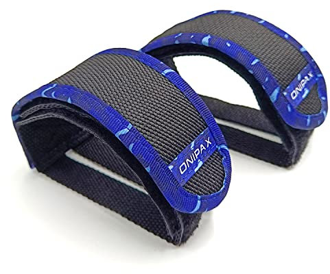 ONIPAX 1 Paar Fahrrad-Pedal Strap Toe Clips Straps Tape (Blue Camouflage)