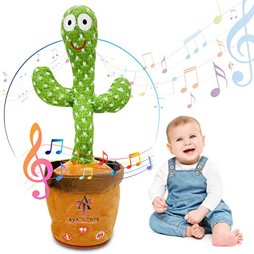 Ava's Toys Controllo del volume Cactus Danzante - Registratore vocale - Giocattoli per neonati - Cactus Parlando e Canto - Ripeti ciò che dici giocattolo