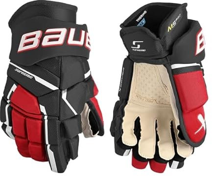 Bauer Supreme M5 PRO Handschuhe Senior, Größe:15 Zoll, Farbe:schwarz/rot