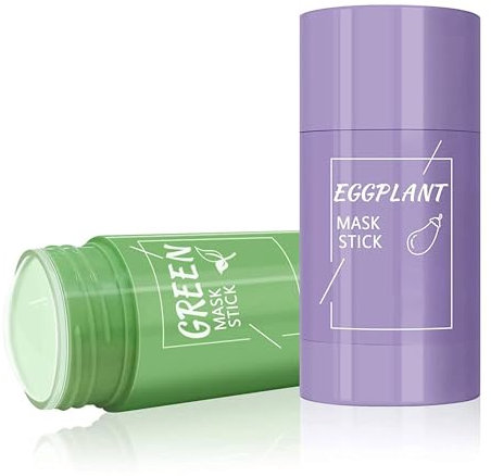 PRMGLOBAL Green Tea Mask Stick for Face,Purifying Solid Green Clay Stick Mask For Blackhead Remover, Anti-Acne Oil Control & Clean Pores for All Skin Types Women and Men (2 Packs)