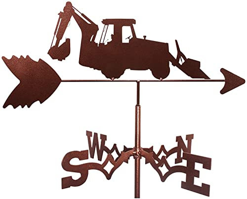 EICOFF Wetterfahne, Wetterfahne, Wetterhahn, Traktor, Lader, Bagger, Hacke, Flacher Pfosten, Wetter-Windfahne, langlebig, Bauernhof-Szene, Windrichtungsanzeige für den Innenhof, Garten, im Freien