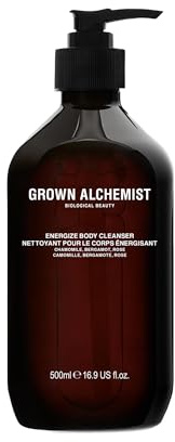 Grown Alchemist Energize Body Cleanser, Chamomile, Bergamot, Rose - Nettoyant pour le corps, Huile Lavante naturelle apaisante et hydratant, purifie et adoucit la peau - Gel Douche 500 ml