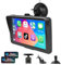 Podofo 7‘’ Tragbar A-pple Carplay Anzeige Android Auto Tragbares Autoradio IPS Bildschirm CarPlay Display Radio mit FM/Sprachkontrolle/AUX/TF-Karte + Rückfahrkamera