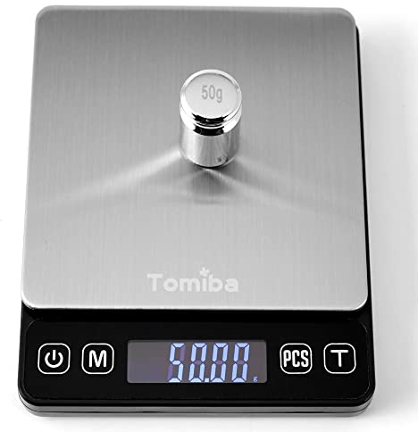 Tomiba 500g Precision Digital Pocket Scale, 0.01g Resolution, Includes a Calibration Weight