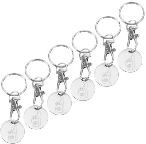 SOPOTUTU 6piezas Fichas para Carrito Llavero Fichas Portafichas para Supermercado Accesorio para Carrito De Compras Diario Supermercado