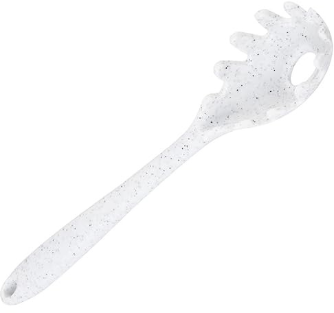Ciieeo Cucchiaio in Silicone per Spaghetti Paletta per Pasta Bianco Utensile Multifunzionale per da e Riporre per Pasta e Noodles