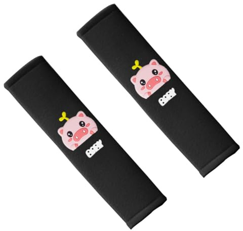 JYNXOR 2 Piezas Almohadilla suave y cómoda para cinturones de seguridad, Protector y funda para cinturón de coche, Protector Cinturon Coche, Protector para cinturón de coche niños (Negro)