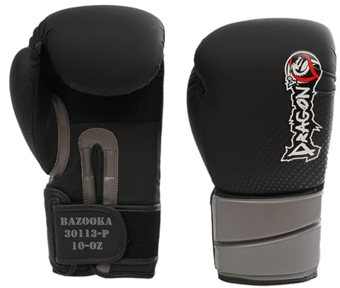 Bazooka - Guanti da boxe Muay Thai, kickboxing, sparring, uomini e donne, per sacco da boxe, kickboxing, MMA, arti marziali, allenamento, colore nero, per adulti, 227 g, 223 g, 300 g, 300 g, 453 g