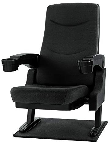 Stagecaptain CS-600BK Movieking Kinosessel (Relaxsessel, klappbarer Sitz, 2 x Armlehne mit Getränkehalter, Bodenplatte) schwarz