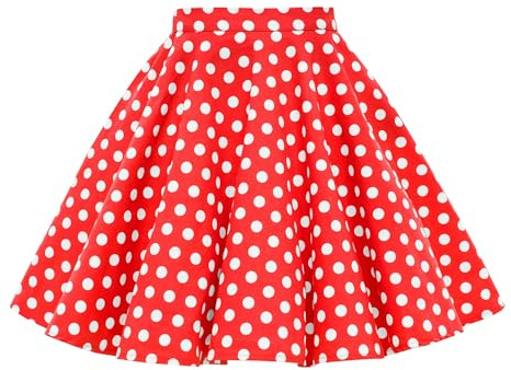 BlackButterfly Bambini Vintage Rockabilly Anni 1950 Gonna di Ragazze (A Pois - Rosso, 3-4 Anni)