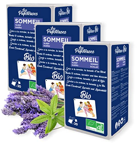 LES PAPOTEUSES | Tisana rilassante sonno BIO grazie alla verbena, la lavanda e il tiglio | 60 bustine | Confezione infusi rilassanti per dormire bene di 3 scatole da 20 bustine | Certificato biologico