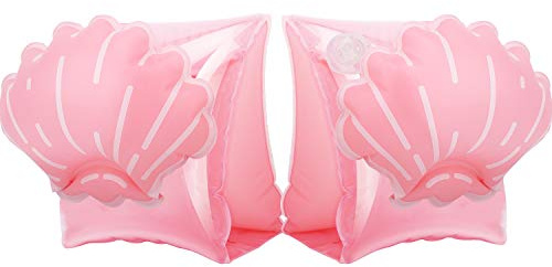 MoKo Arm Bands for Kids, Toddlers Begin to Swim Inflatable Pool Floats Sleeves, Cute Cartoon Swimming Wings Armlets Rings Floaties Tubes, Water Sports Learning Training Aids, Scallop