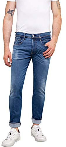 Replay Herren Jeans Anbass Slim-Fit Hyperflex mit Stretch, Medium Blue 009-1 (Blau), 33W / 32L