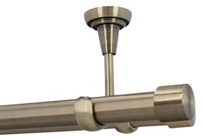 HDTL 25/19mm Kit de tringle a rideau Metal Fixation au Plafond Laiton Antique 180 cm Zoya