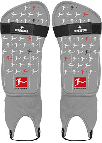 Derbystar Unisex Jugend Bundesliga v22 Schienbeinschützer, Grau Schwarz Rot, M