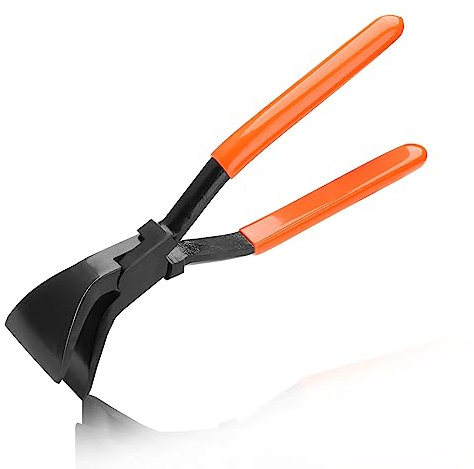 LEONTOOL 11 Zoll Handnäher Blechwerkzeuge 45° Backen Blechzange mit PVC-Griff Blechbiegezange Metallbiegewerkzeug Blechbiegewerkzeug Blechbieger zum Biegen und Abflachen von Blechen