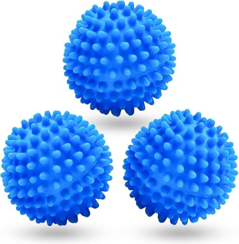 3 Pcs Blue Tumble Dryer Balls, Prevent Clothing from Getting Tangled,Reusable Soft Drying Balls for Tumble Dryer,Laundry Balls for Washing Machine,Rapid Dryer Ball,Washing Machine Balls