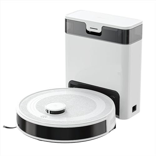 LEFANT M2 Pro Robot Aspirapolvere Lavapavimenti con Svuotamento Automatico Polvere,6000Pa,Navigazione Laser, Pulizia Personalizzata, Aggiramento Ostacoli PSD, Ideale Per Peli di Animali,Wi-fi/Alexa