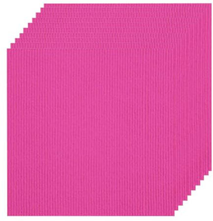 Fudaiki 10 Pcs Moqueta Adhesiv Baldosas de Alfombra Autoadhesivas para Suelo Antideslizantes Reutilizables para Sala de Estar y Dormitorio 50x50cm Rosa Fuerte