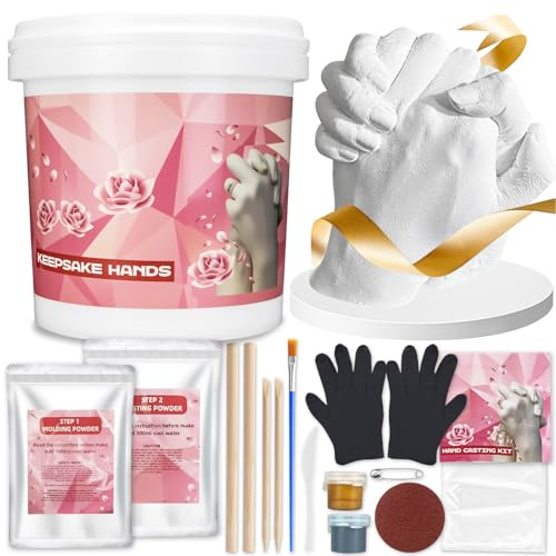 BSTGEKELY Hands Casting Kit, Hand Moulding Kit, Holding Hand Mold Kit for Couple, Anniversary Wedding Gifts, Birthday Gifts, Couples Gifts, Personalised Gifts for Him or Her