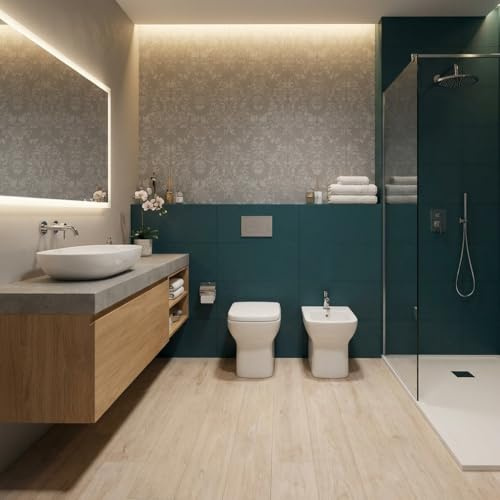 Coppia sanitari filomuro in ceramica colore bianco – Piccolo | Gravena