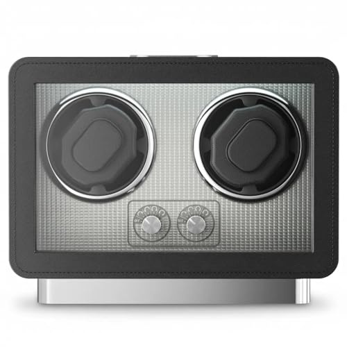 Pikasser Remontoir pour Montres automatiques Boîte Remontoir en Cuir pour Deux Montres Moteur Silencieux avec Plusieurs Vitesses et réglages de Rotation