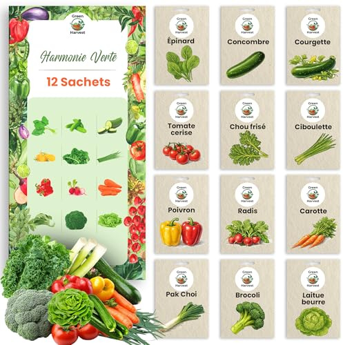 TORAF Set di Semi Orto 12 Varietà – Verdure Premium per Giardino, Balcone e Serra – Pomodori, Cetrioli, Zucchine, Lattuga, Erba Cipollina – Coltivazione Facile – Semi da Piantare