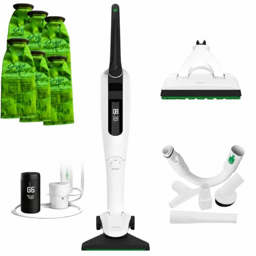 Aspirapolvere Senza Fili VK7 con SP7S ULTIMA GENERAZIONE + HD7S + Kit Tubo Compatibile + 12 Sacchetti Green + 1 Batteria e 1 Caricatore - Certificato TÜV per Allergici, Pulizia Profonda Quotidiana