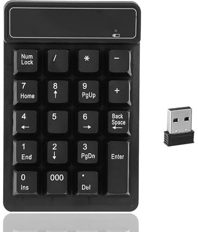 Garsent wirless Números (19 Teclas Numpad Mini Teclado con 2,4 GHz Mini USB Receptor para iMac, MacBook, PC y portátiles