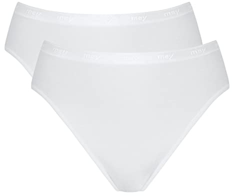 Mey 2-pack jazzbyxor för kvinnor – trosor med mycket elastiska sömmar – underbyxor av superkammad pima-bomull – underkläder, 89603-P2, 2 X vit, 44