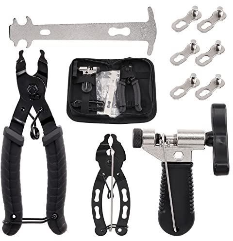 Tanstic 11Pcs Bike Chain Repair Tool Kit- Bike Link Pliers, Bicycle Chain Breaker Splitter, Master Link Pliers, Bike Wear Indicator Chain Checker, Missing Link Connector for 6/7/8/9/10 Speed Chain